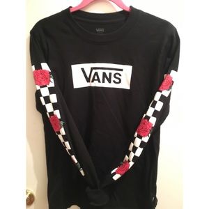 Rose Vans Long Sleeve Checkered T Shirt
